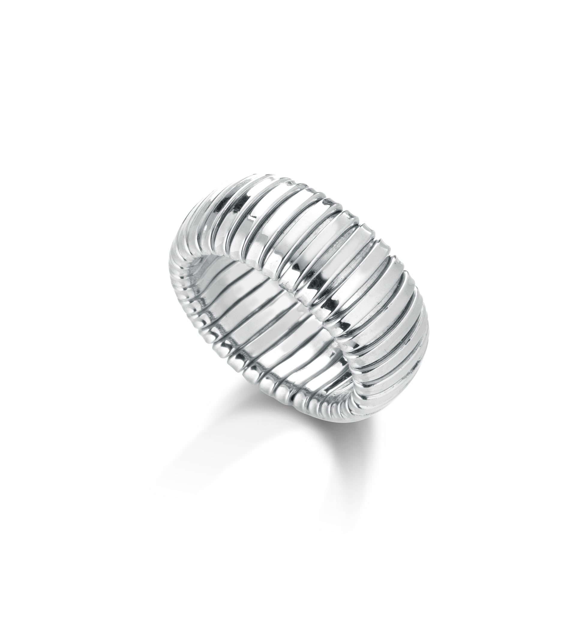 18K White Gold Tubogas Bold Ring