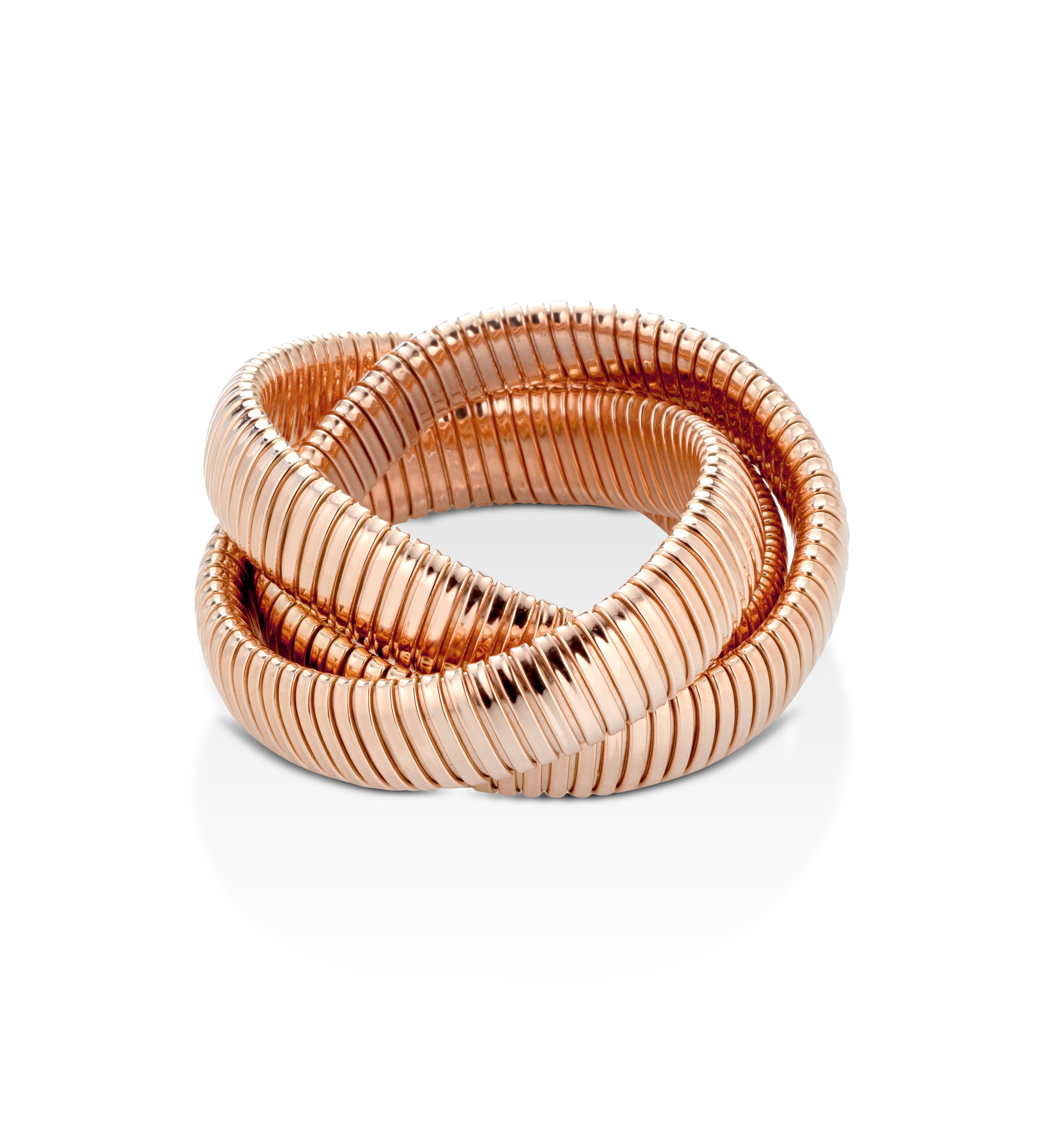 18K White Rose Gold three strand Tubogas Bracelet from the Eleuthera Zo. 15MM