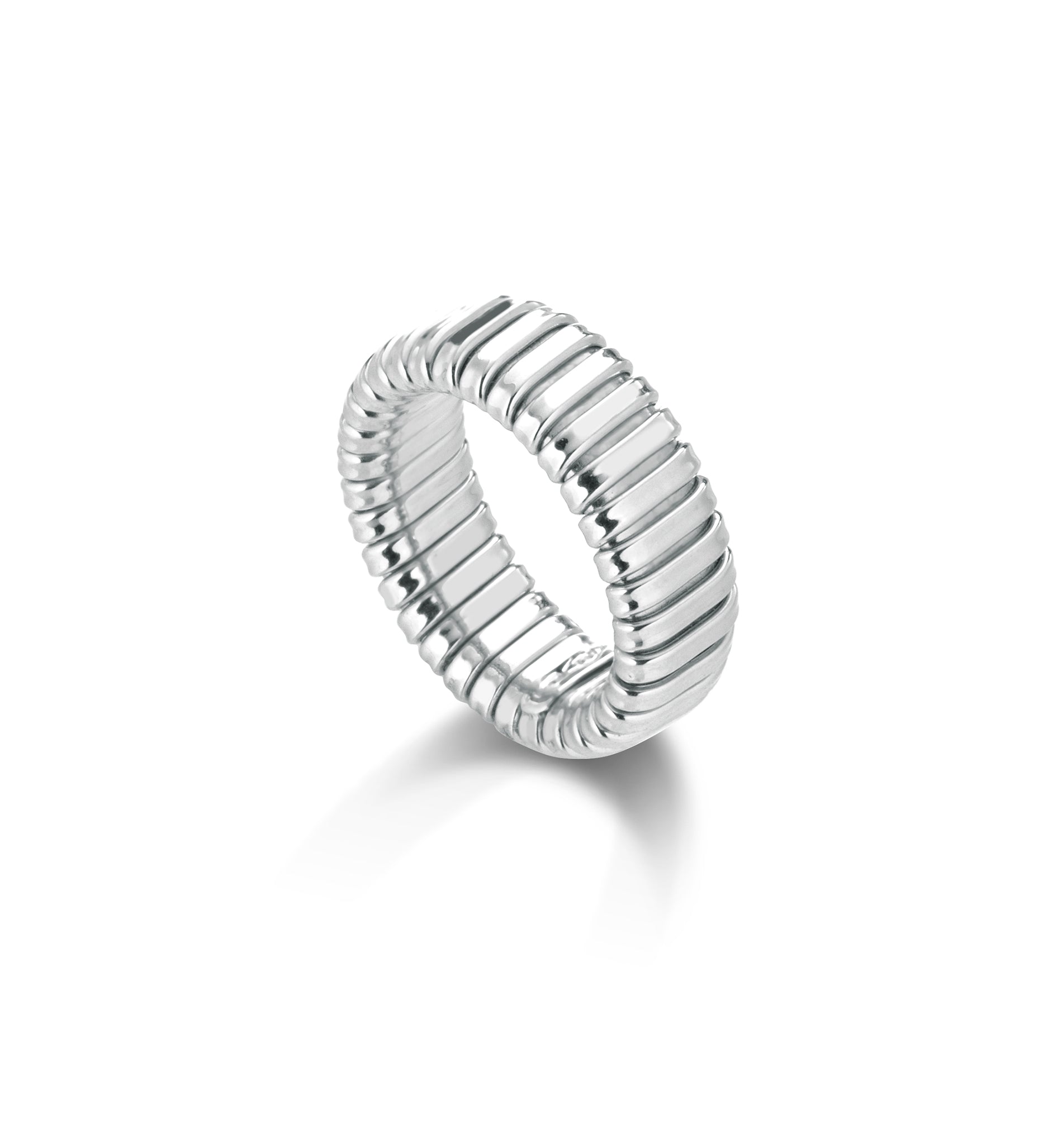 18K White Gold Tubogas Slim Ring
