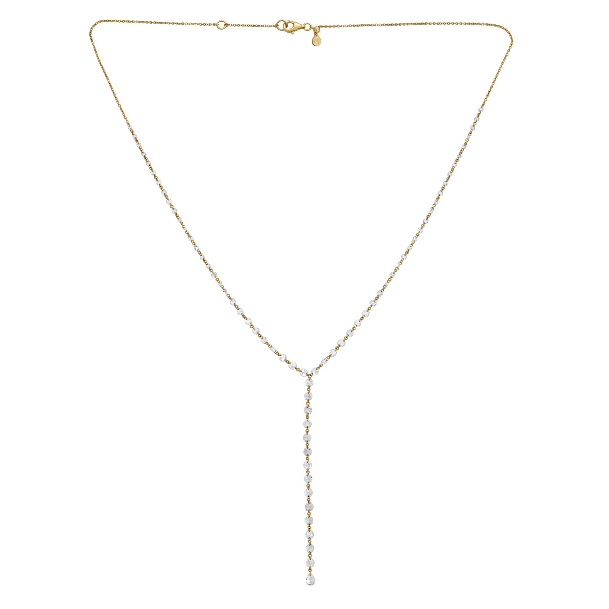 Rose Cut Diamond lariat set in 18k gold 