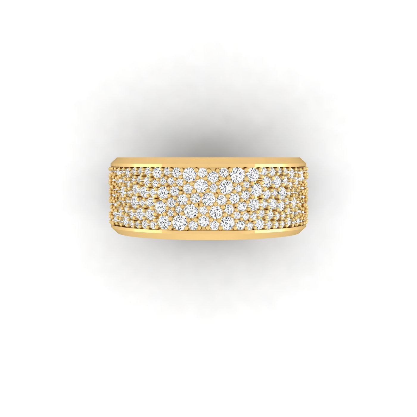 Smartring Jacket Yellow Gold ring with embedded diamonds on a white background Top