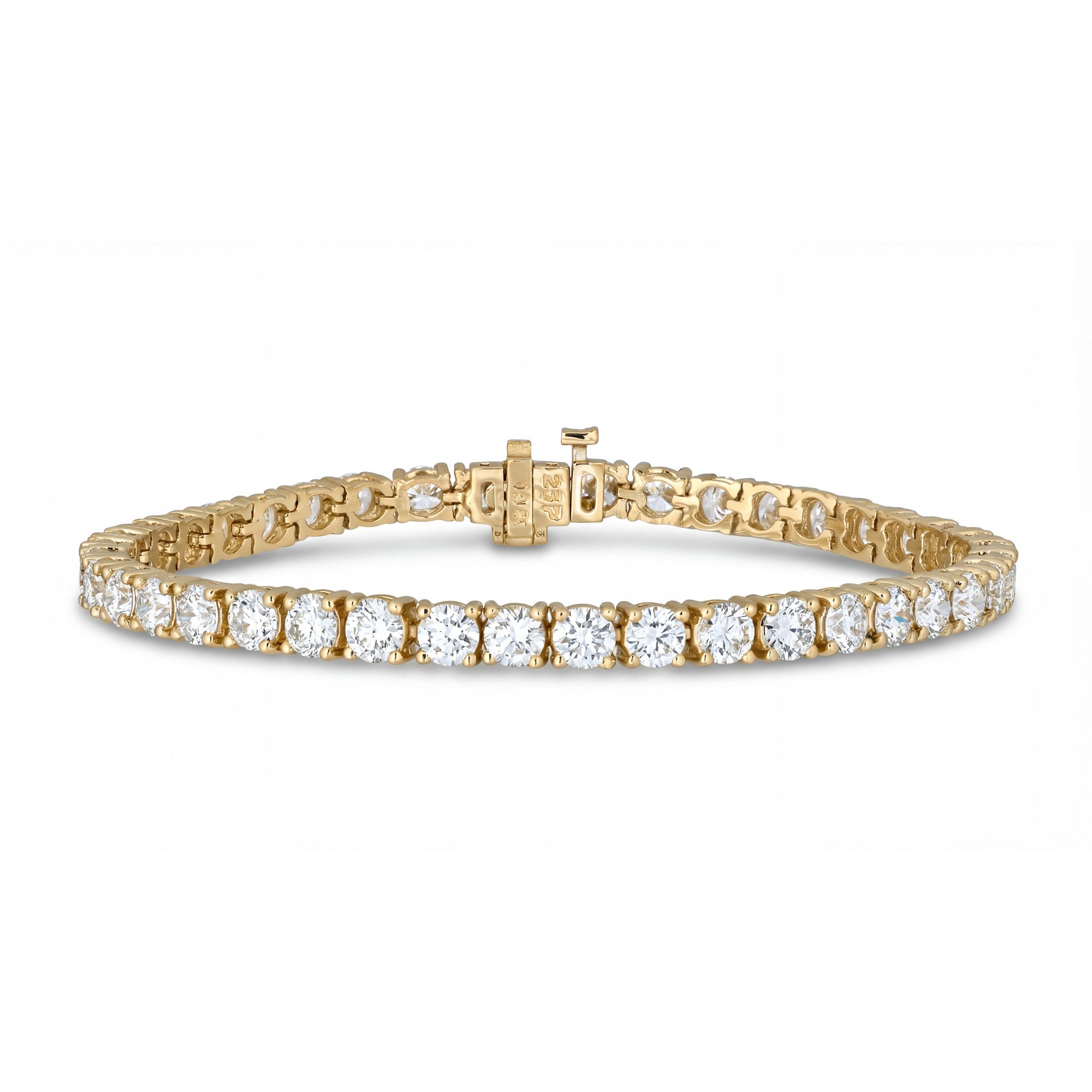 Diamond Tennis Bracelet 4 prong yellow gold