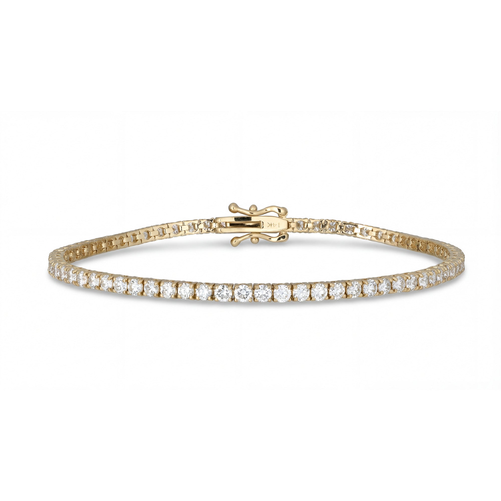 Diamond Tennis Bracelet 4 prong yellow gold