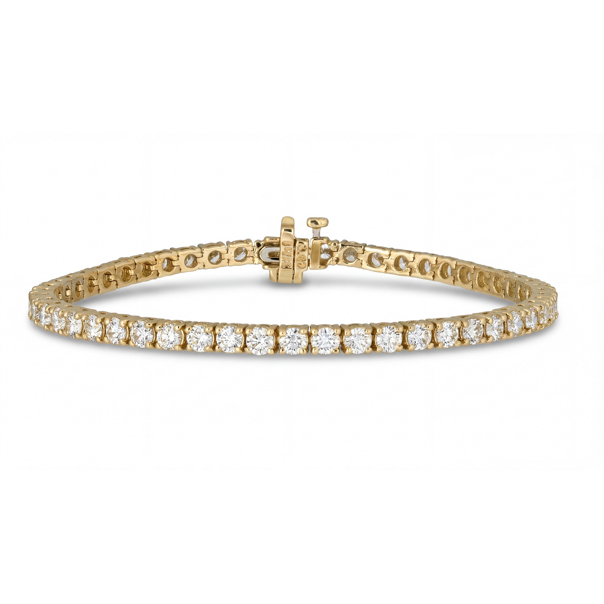 Diamond Tennis Bracelet 4 prong yellow gold