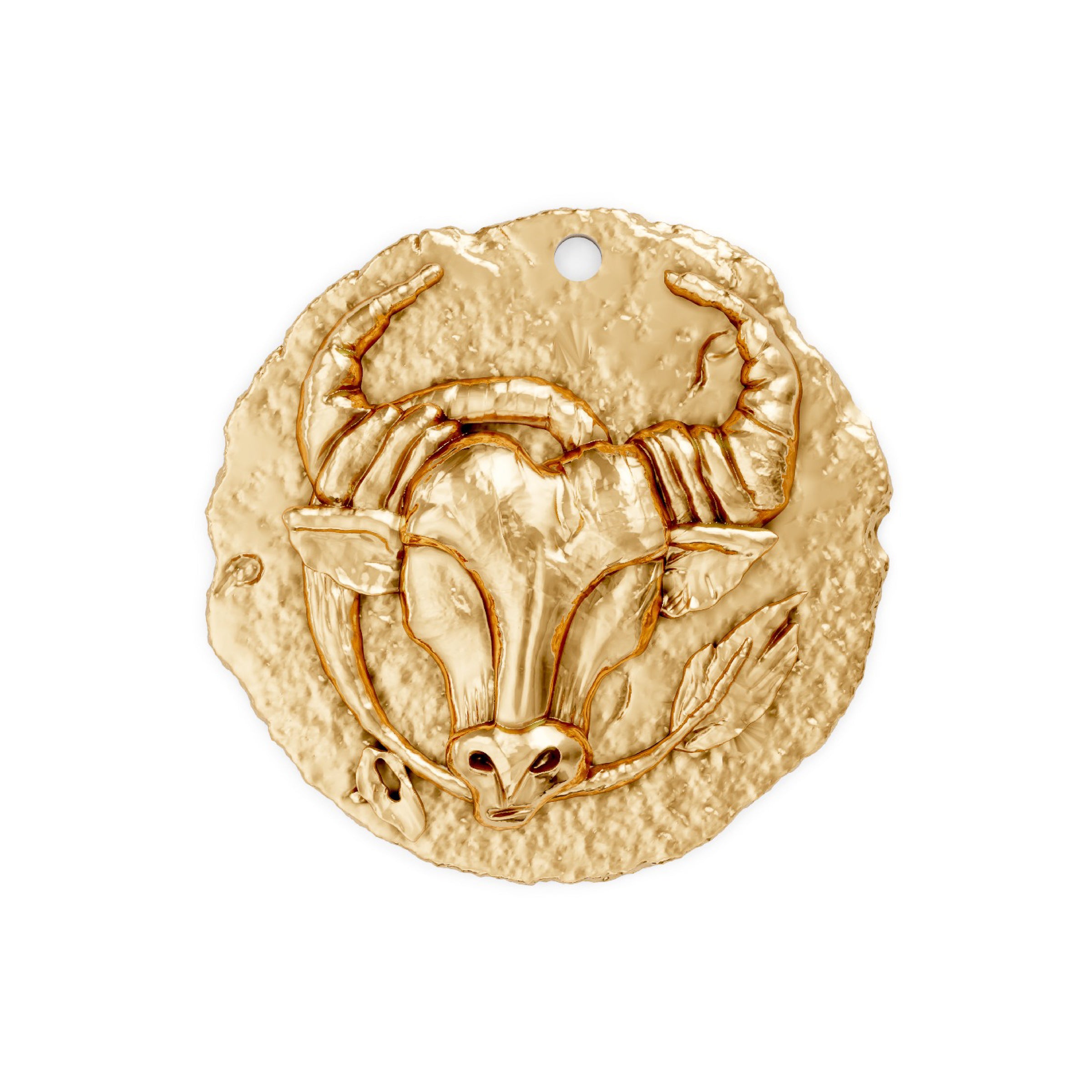 Gold Taurus Medallion Zodiac Bull design