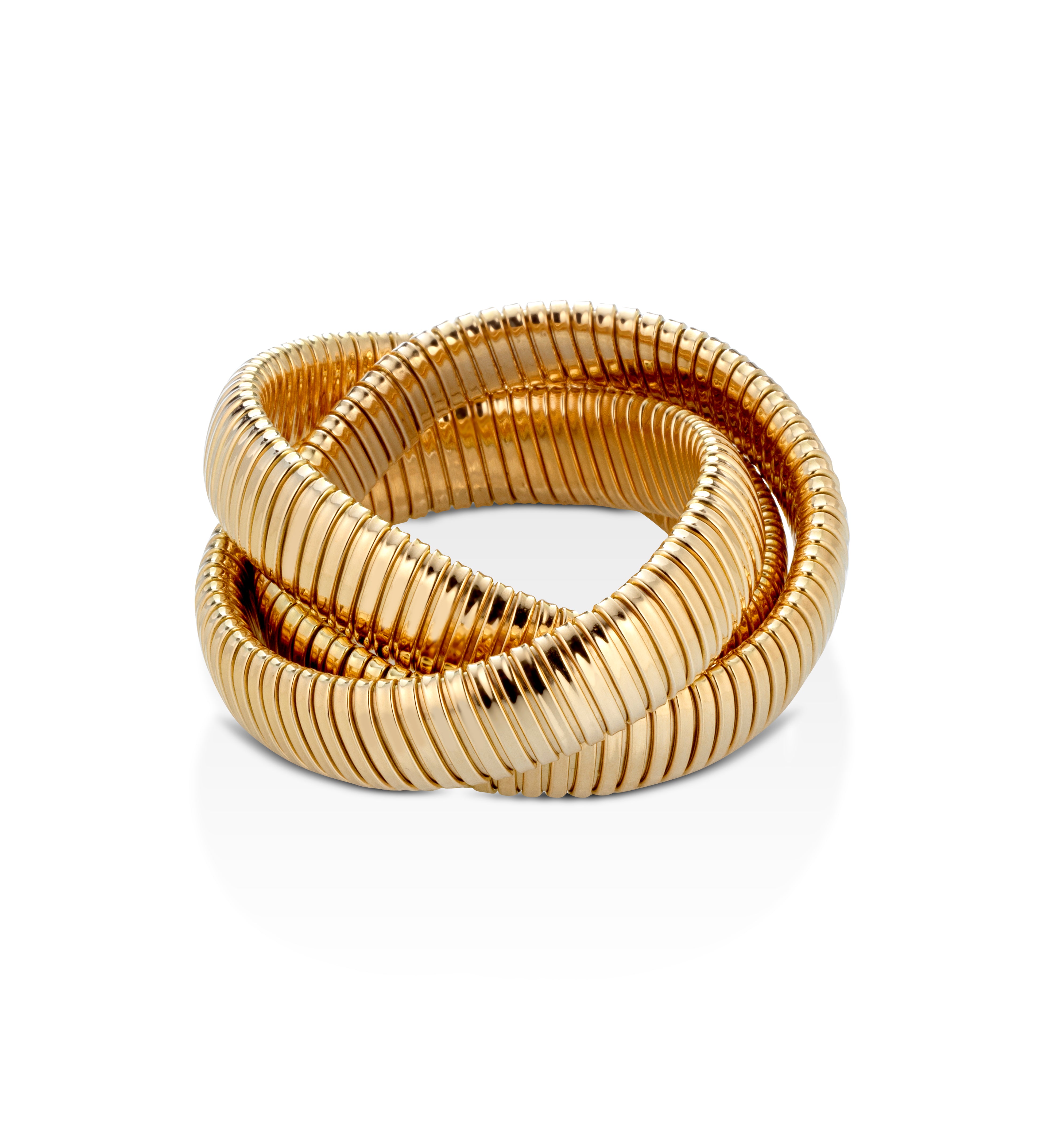 18K Yellow Gold three strand Tubogas Bracelet from the Eleuthera Zo.  15MM